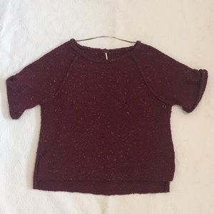 maroon free people sweater, L